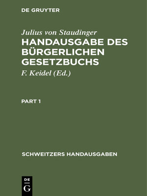 cover image of Handausgabe des Bürgerlichen Gesetzbuchs